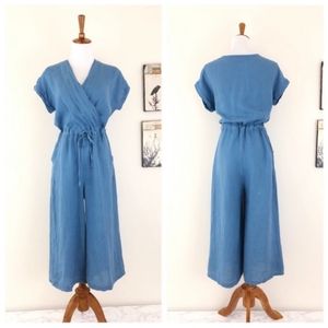 Linen Cropped Jumpsuit